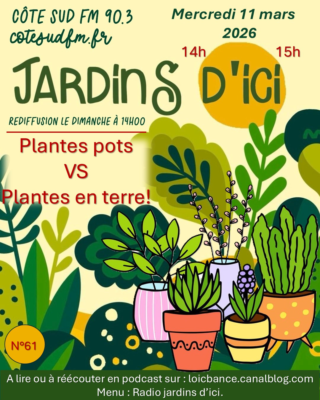 Plantations en pots, jardinières ou bacs.