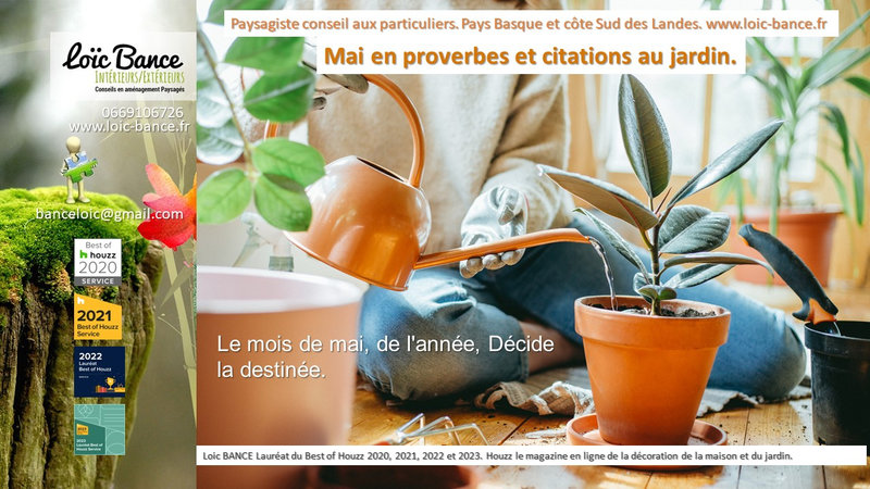 Mai en proverbes et citations au jardin.
