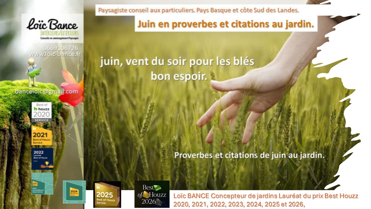 Juin en proverbes et citations. Ahetze paysages